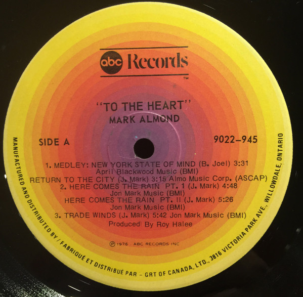 Mark-Almond - To The Heart [Vinyl] | ABC Records (9022-945) - 3