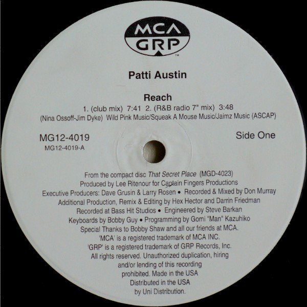 Patti Austin - Reach | MCA-GRP (MG12-4019) - 2 Patti Austin - Reach | MCA-GRP (MG12-4019) - 2