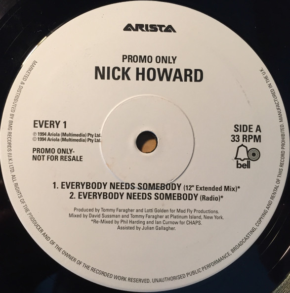 Nick Howard - Everybody Needs Somebody | Arista (EVERY 1) - main Nick Howard - Everybody Needs Somebody | Arista (EVERY 1) - main