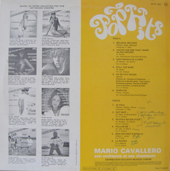 Mario Cavallero Et Son Orchestre - Hit Parade Chanté - Pop Hits - Vol. 41 | Pop Hits (PH 1841) - 2