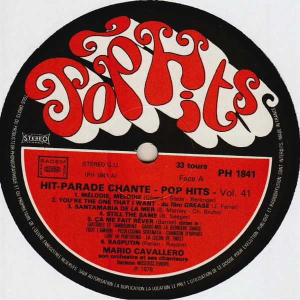 Mario Cavallero Et Son Orchestre - Hit Parade Chanté - Pop Hits - Vol. 41 | Pop Hits (PH 1841) - 3