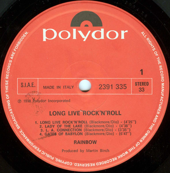 Rainbow - Long Live Rock 'N' Roll | Polydor (2391 335) - 4