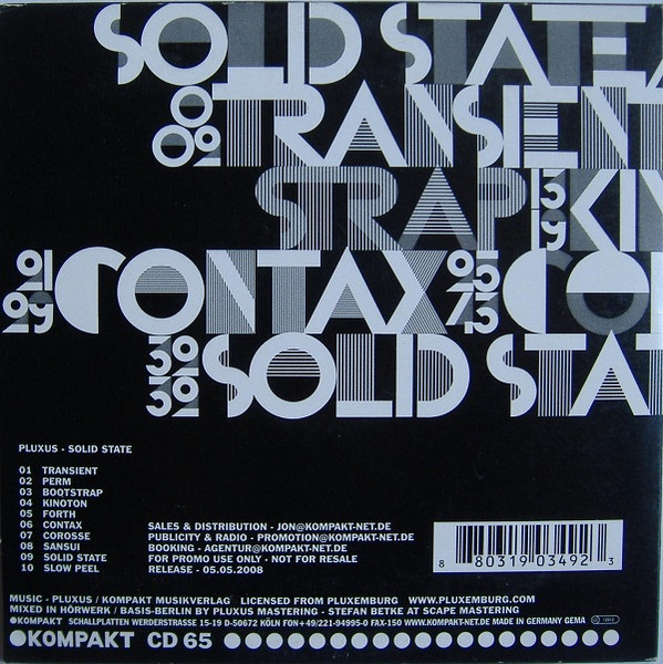 Pluxus - Solid State | Kompakt (KOMPAKT CD 65) - 2