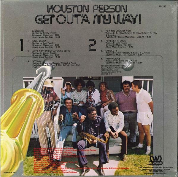 Houston Person - Get Out'a My Way! | Westbound Records (W-213) - 2