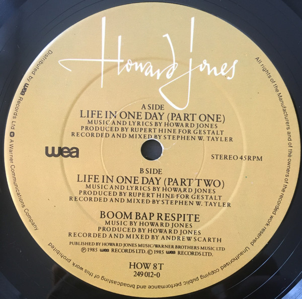 Howard Jones - Life In One Day | WEA (HOW 8T) - 4