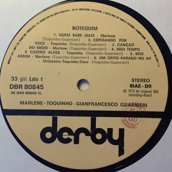 Toquinho & Gianfrancesco Guarnieri - Botequim | Derby (DBR 80845) - 3 Toquinho & Gianfrancesco Guarnieri - Botequim | Derby (DBR 80845) - 3