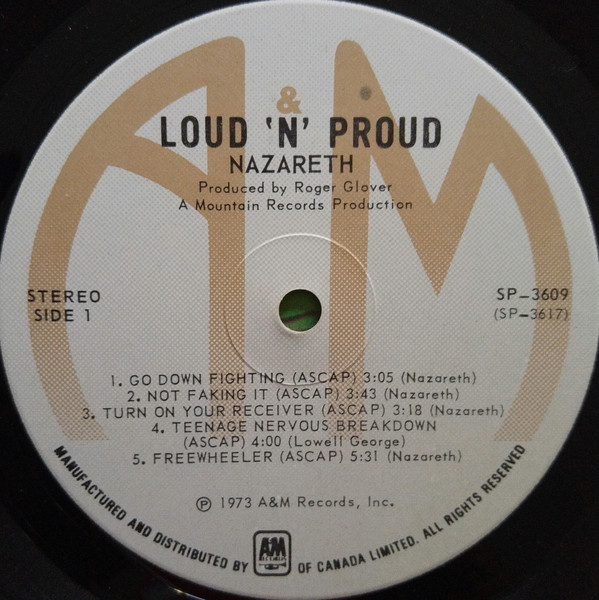 Nazareth - Loud'N'Proud | A&M Records (SP-3609) - 3 Nazareth - Loud'N'Proud | A&M Records (SP-3609) - 3