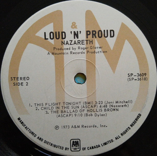 Nazareth - Loud'N'Proud | A&M Records (SP-3609) - 4 Nazareth - Loud'N'Proud | A&M Records (SP-3609) - 4