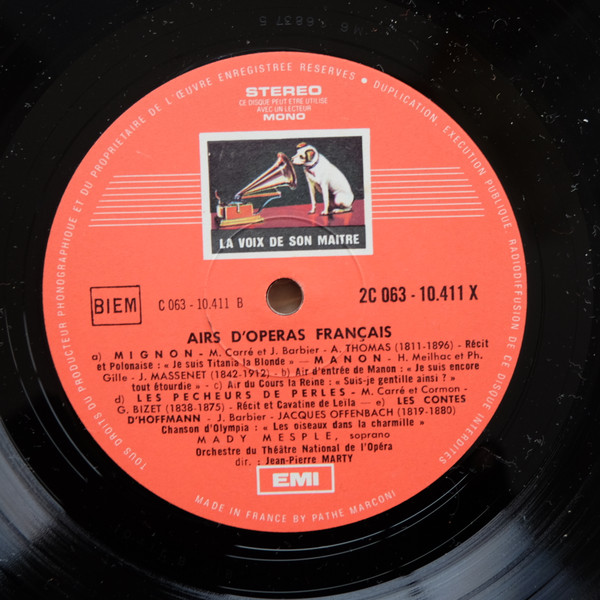Mady Mesplé , Orchestre National De L'Opéra De Paris , Jean-Pierre Marty - Mady Mesplé Volume 1 Airs D'Opéras Francais | La Voix De Son Maître (2C 063-10411) - 4 Mady Mesplé , Orchestre National De L'Opéra De Paris , Jean-Pierre Marty - Mady Mesplé Volume 1 Airs D'Opéras Francais | La Voix De Son Maître (2C 063-10411) - 4