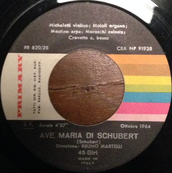 Bruno Martelli - Ave Maria Di Schubert / Ave Maria Di Gounod | Primary (CRA NP 91938) - 3