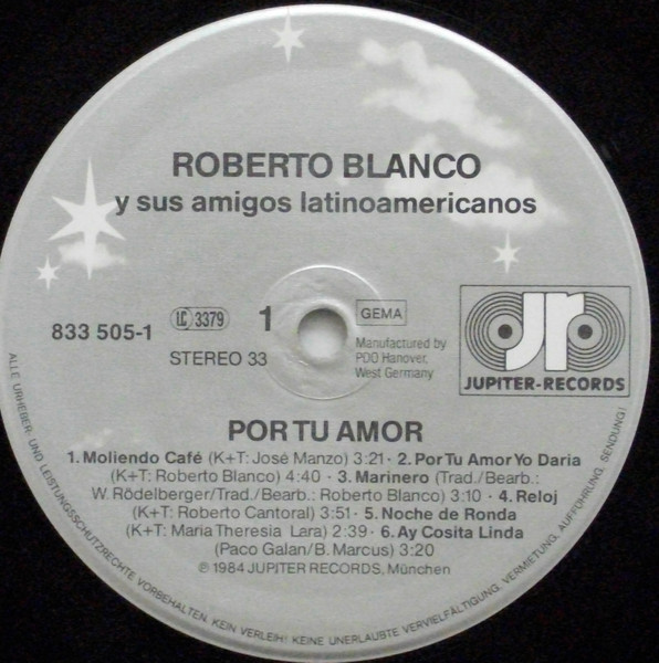 Roberto Blanco Y Sus Amigos Latinoamericanos - Por Tu Amor | Jupiter Records (833 505-1) - 3
