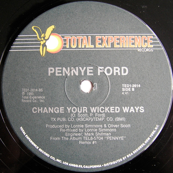 Penny Ford - Dangerous / Change Your Wicked Ways | Total Experience Records (TED1-2614) - 2