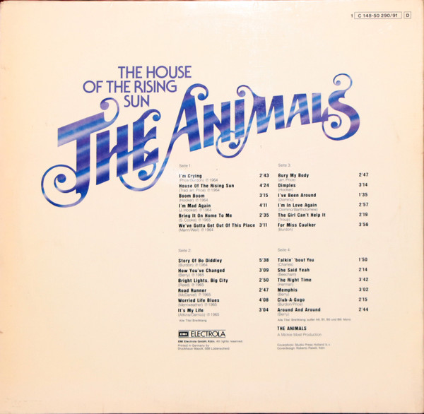 The Animals - The House Of The Rising Sun | RAK (1C 148-50290/91) - 2