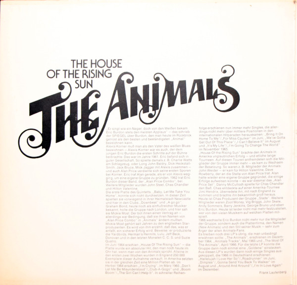 The Animals - The House Of The Rising Sun | RAK (1C 148-50290/91) - 3