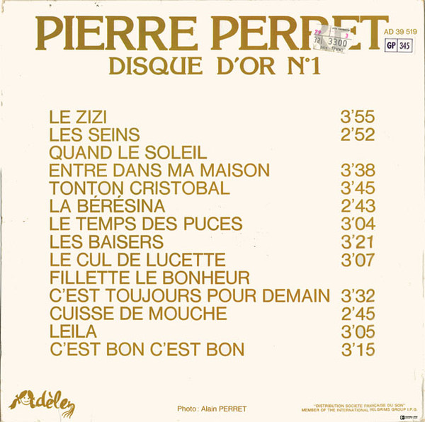 Pierre Perret - Disque D'Or N°1 | Adèle (AD 39 519) - 2