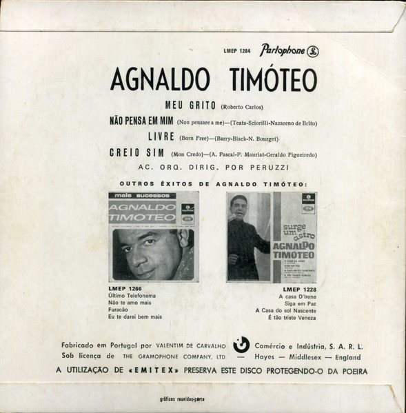 Agnaldo Timóteo - Meu Grito | Parlophone (LMEP 1284) - 2