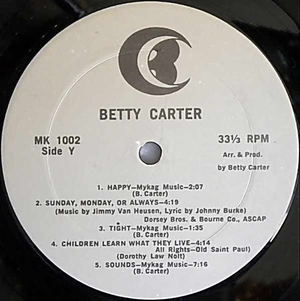 Betty Carter - Betty Carter | Bet-Car Productions (MK1002) - 4 Betty Carter - Betty Carter | Bet-Car Productions (MK1002) - 4