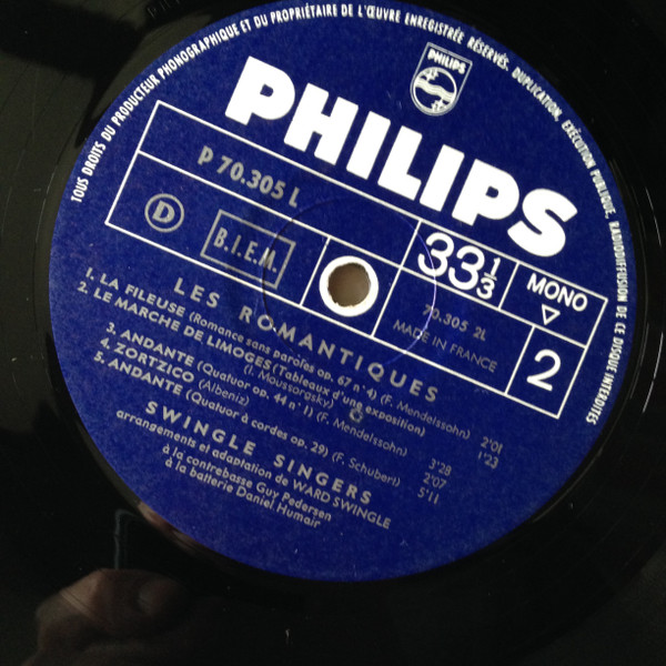 Les Swingle Singers - Les Romantiques | Philips (P 70.305 L) - 4 Les Swingle Singers - Les Romantiques | Philips (P 70.305 L) - 4