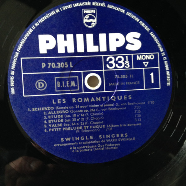 Les Swingle Singers - Les Romantiques | Philips (P 70.305 L) - 3 Les Swingle Singers - Les Romantiques | Philips (P 70.305 L) - 3
