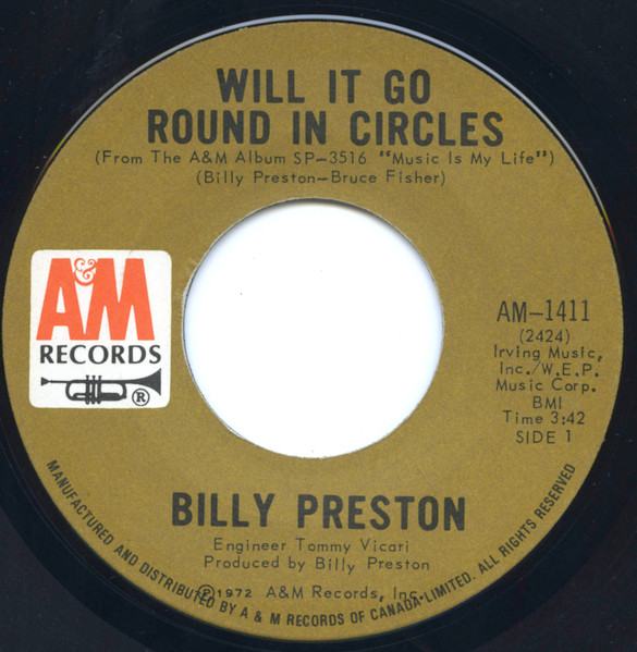 Billy Preston - Will It Go Round In Circles | A&M Records (AM-1411)