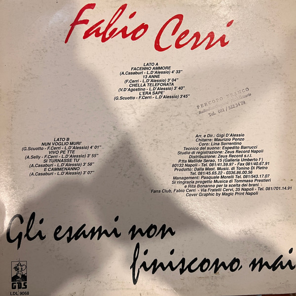 Fabio Cerri - Gli Esami Non Finiscono Mai | GDS (LDL 9068) - 2 Fabio Cerri - Gli Esami Non Finiscono Mai | GDS (LDL 9068) - 2