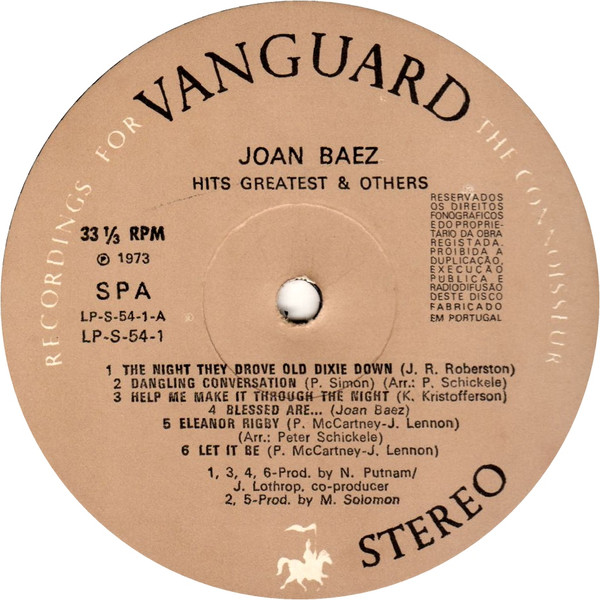 Joan Baez - Hits/Greatest & Others | Vanguard (LP-S-54-1) - main