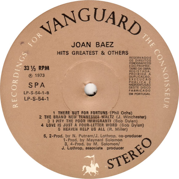 Joan Baez - Hits/Greatest & Others | Vanguard (LP-S-54-1) - 2