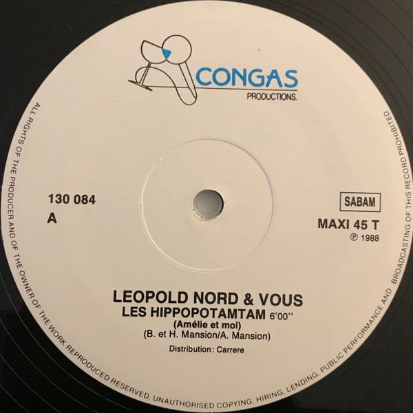 Leopold Nord & Vous - Les Hippopotamtam (Amélie Et Moi) | Congas Productions (130 084) - 3