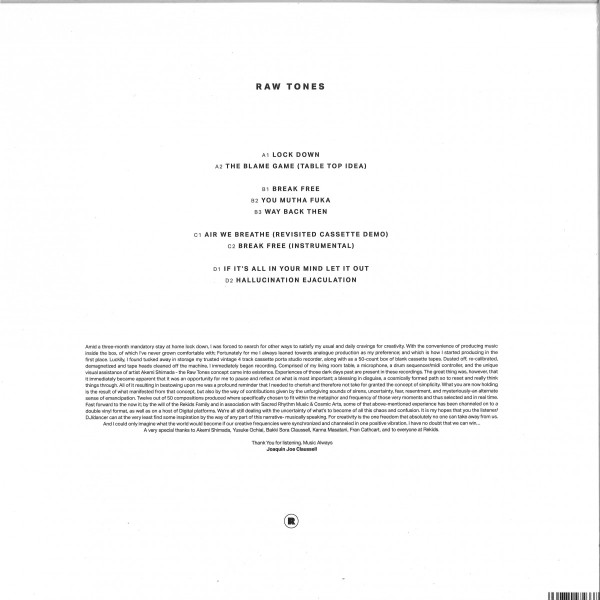 Joe Claussell - Raw Tones | Rekids (REKIDS 183) - 2