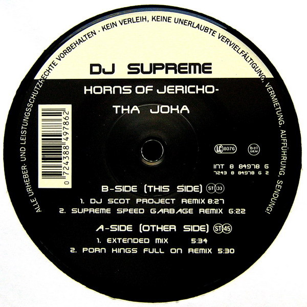DJ Supreme - Horns Of Jericho - Tha Joka | Maddog (INT 8 84978 6) - main DJ Supreme - Horns Of Jericho - Tha Joka | Maddog (INT 8 84978 6) - main