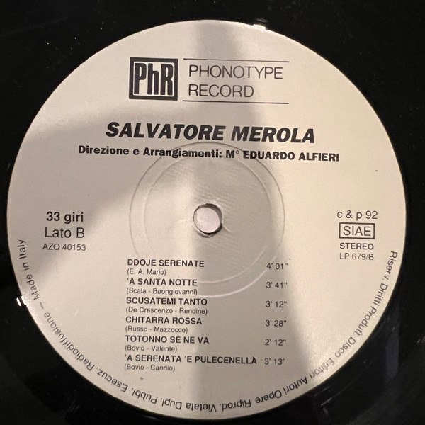 Salvatore Merola - Salvatore Merola | Phonotype Record S.r.l. (LP 679) - 4