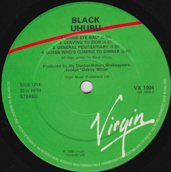Black Uhuru - Black Uhuru | Virgin (VX 1004) - 3