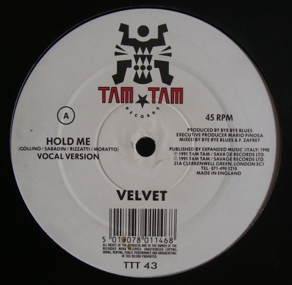 Velvet - Hold Me | Tam Tam Records (TTT 43) - main