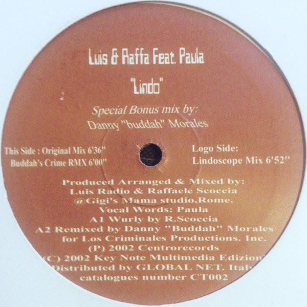 Luis Radio & Raffaele Scoccia Feat. Paula - Lindo | Centro Records (CT002) - main