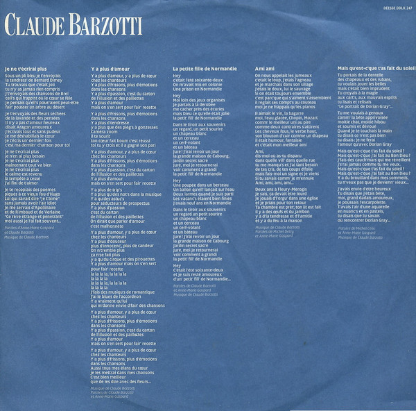 Claude Barzotti - Le Rital | Disques Déesse (DDLX 247) - 4