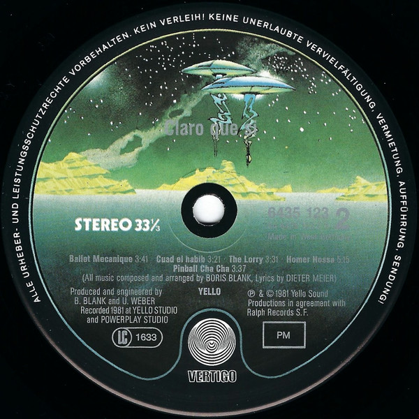 Yello - Claro Que Si | Vertigo (6435 123) - 4