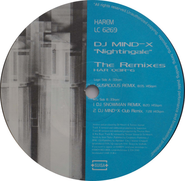 DJ Mind-X - Nightingale (The Remixes) | Harem Records (HAR 013R-6) - main DJ Mind-X - Nightingale (The Remixes) | Harem Records (HAR 013R-6) - main