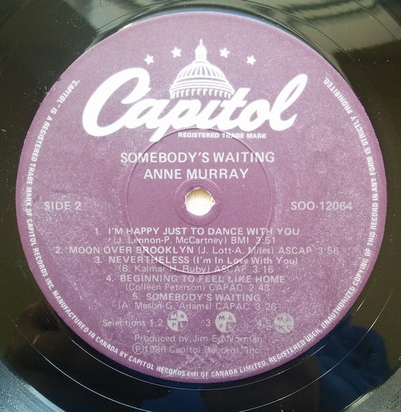Anne Murray - Somebody's Waiting | Capitol Records (SOO-12064) - 4 Anne Murray - Somebody's Waiting | Capitol Records (SOO-12064) - 4