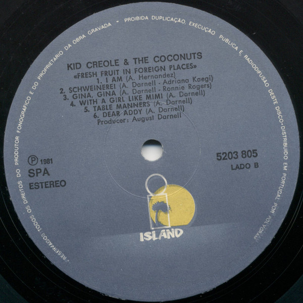 Kid Creole And The Coconuts - Fresh Fruit In Foreign Places | Island Records (5203 805) - 4 Kid Creole And The Coconuts - Fresh Fruit In Foreign Places | Island Records (5203 805) - 4
