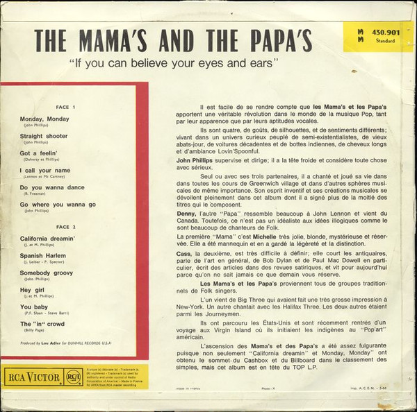 The Mamas & The Papas - If You Can Believe Your Eyes And Ears | RCA Victor (430.901) - 2 The Mamas & The Papas - If You Can Believe Your Eyes And Ears | RCA Victor (430.901) - 2