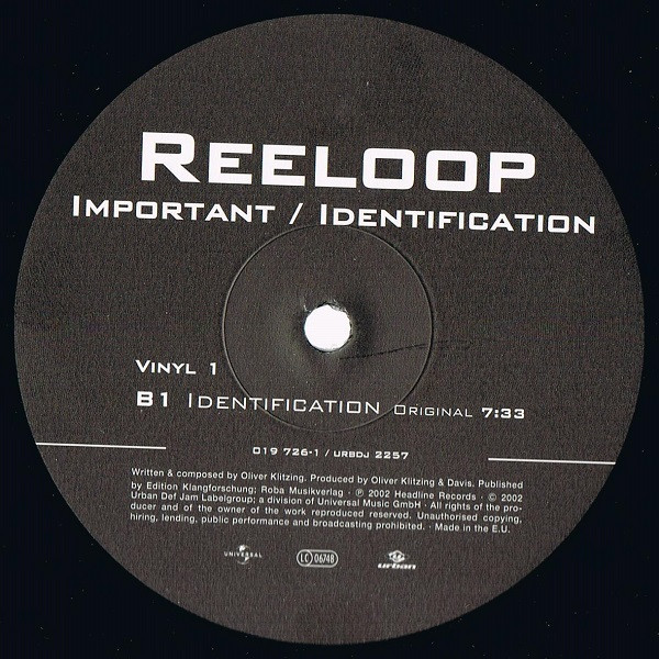 Reeloop - Important / Identification | Universal (019 724-1) - 3