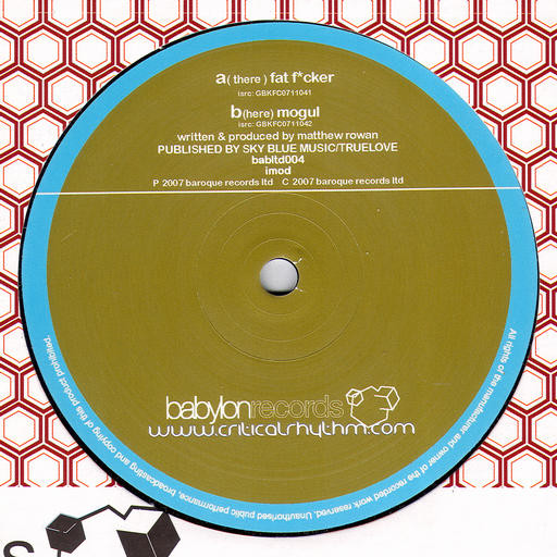 Matt Rowan - Fat F*cker / Mogul | Babylon Limited (babltd004) - main