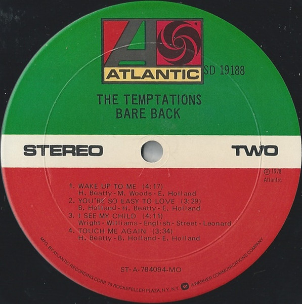The Temptations - Bare Back | Atlantic (SD 19188) - 4 The Temptations - Bare Back | Atlantic (SD 19188) - 4