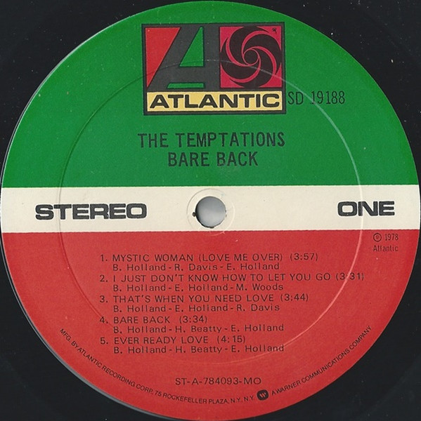 The Temptations - Bare Back | Atlantic (SD 19188) - 3 The Temptations - Bare Back | Atlantic (SD 19188) - 3