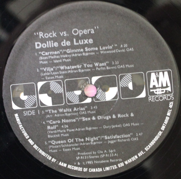 Dollie De Luxe - Rock Vs. Opera | A&M Records (SP-9131) - 3 Dollie De Luxe - Rock Vs. Opera | A&M Records (SP-9131) - 3