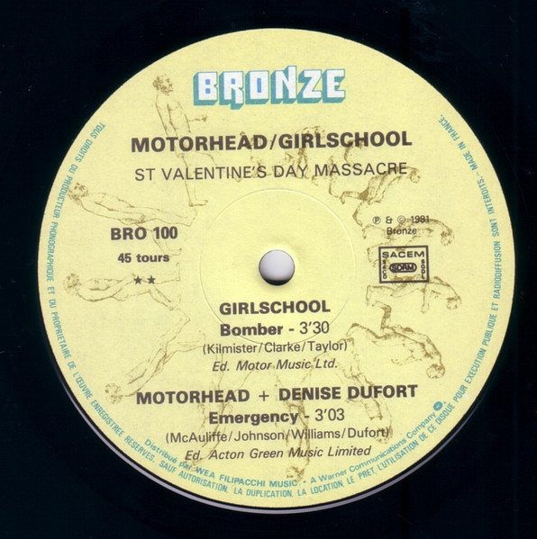 Motörhead / Girlschool - St Valentines Day Massacre | Bronze (BRO 100) - 4 Motörhead / Girlschool - St Valentines Day Massacre | Bronze (BRO 100) - 4
