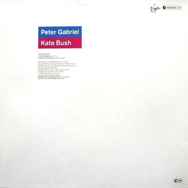 Peter Gabriel , Kate Bush - Don't Give Up | Virgin (608 289) - 2