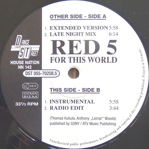 Red 5 - For This World / Red 5 Jumps | House Nation (HN 142) - 3