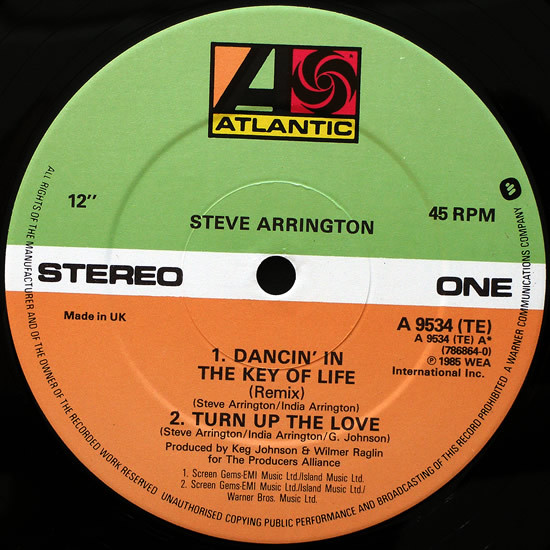 Steve Arrington - Dancin' In The Key Of Life (Megamix) | Atlantic (A 9534 (TE)) - 3 Steve Arrington - Dancin' In The Key Of Life (Megamix) | Atlantic (A 9534 (TE)) - 3