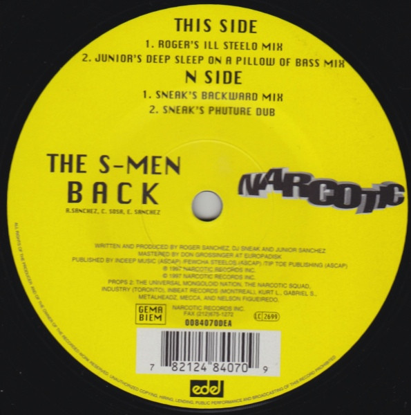 The S-Men - Back | Narcotic (0084070DEA) - main The S-Men - Back | Narcotic (0084070DEA) - main